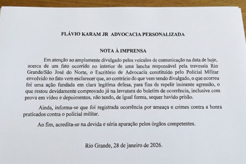​NOTA À IMPRENSA FLÁVIO KARAM JR ADVOCACIA PERSONALIZADA