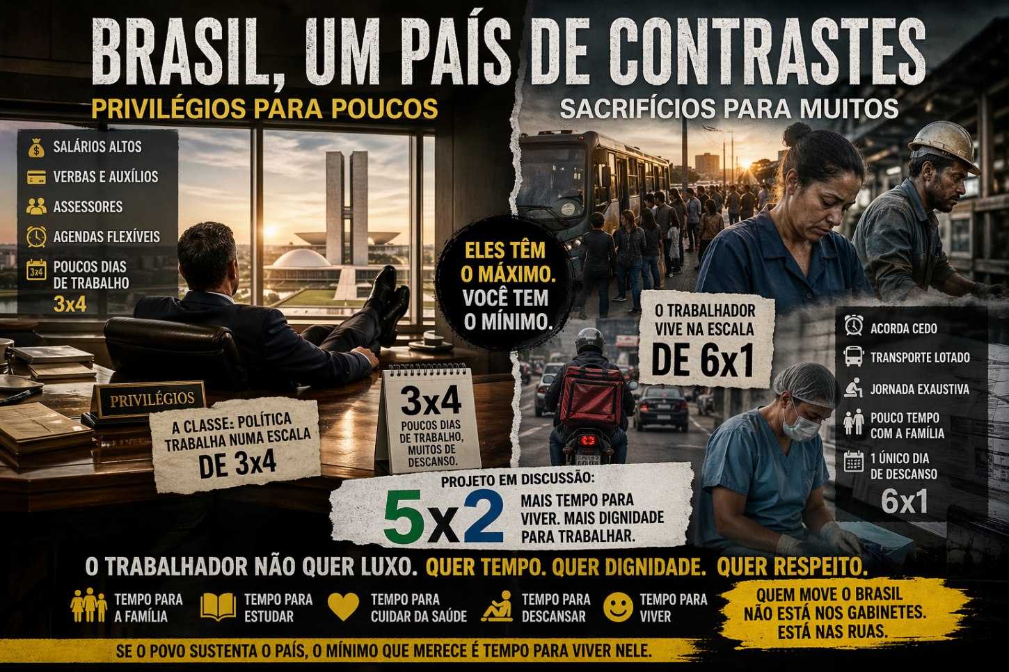 O grande debate do momento no Brasil é sobre a escala de trabalho