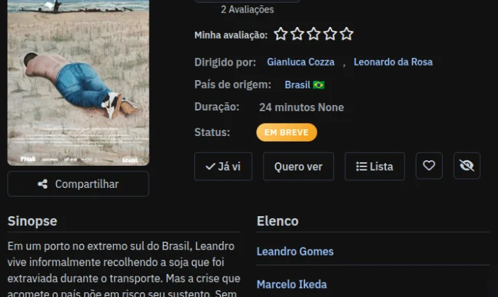 DO SUL PARA O MUNDO: CURTA “GRÃO” BRILHA EM FESTIVAL NO RIO DE JANEIRO